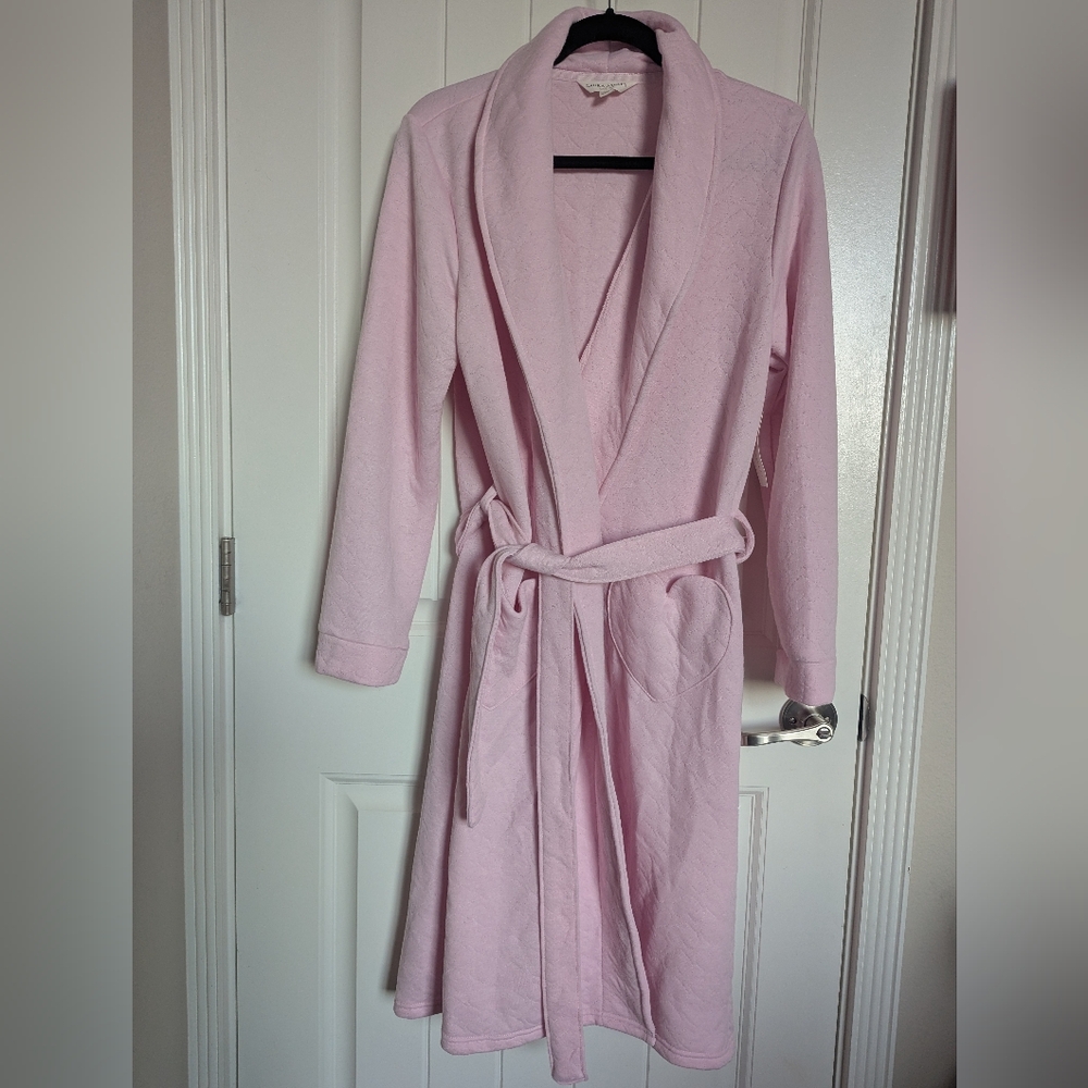 Laura Ashley Pink Plush Robe Intimates & Sleepwear